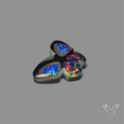 Aurora Opal With Black Onyx Butterfly Carving Doublet
