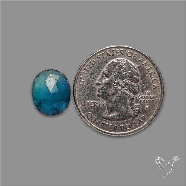 Teal Kyanite Rose Cut High Grade Deep Teal Blue