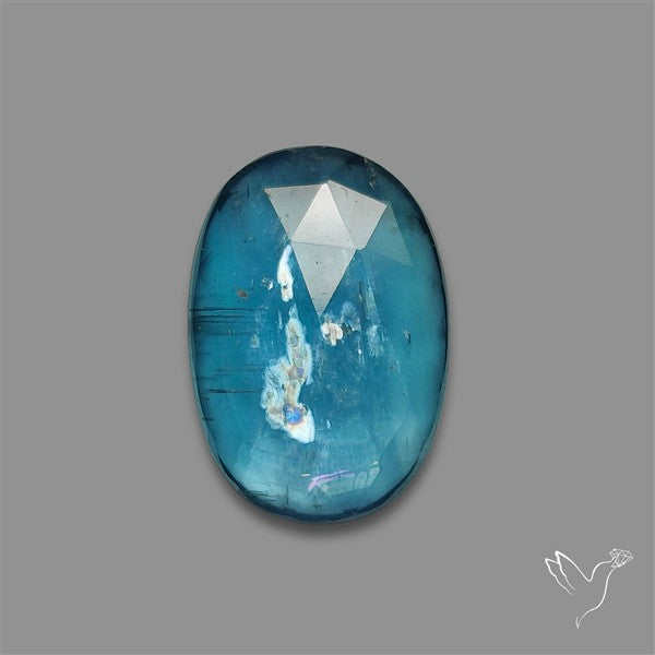 Teal Kyanite Rose Cut High Grade Deep Teal Blue
