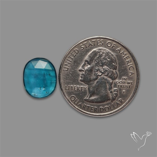 Teal Kyanite Rose Cut High Grade Deep Teal Blue