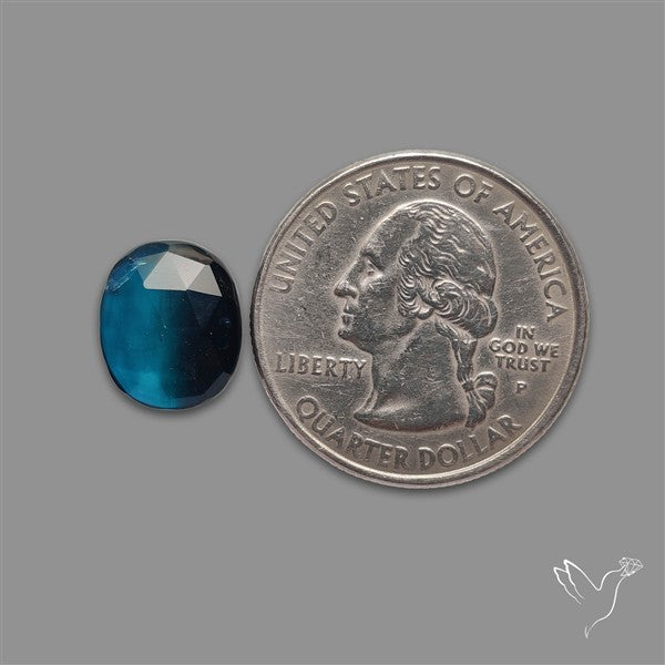 Teal Kyanite Rose Cut High Grade Deep Teal Blue