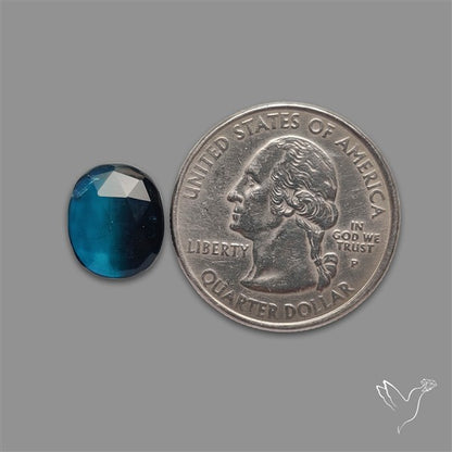 Teal Kyanite Rose Cut High Grade Deep Teal Blue
