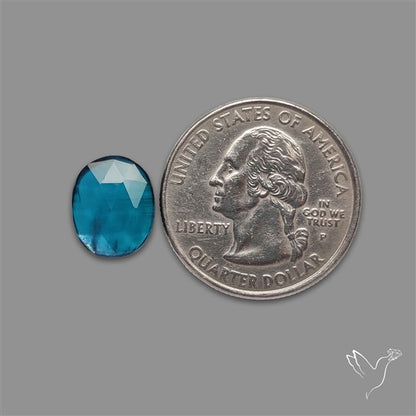 Teal Kyanite Rose Cut High Grade Deep Teal Blue