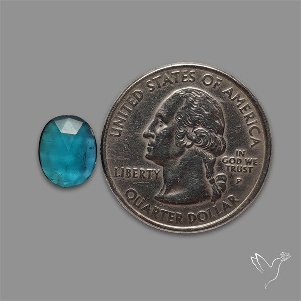 Teal Kyanite Rose Cut High Grade Deep Teal Blue