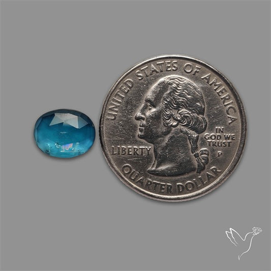 Teal Kyanite Rose Cut High Grade Deep Teal Blue