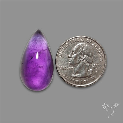 Large Amethyst Cabochon High Domed Deep Violet