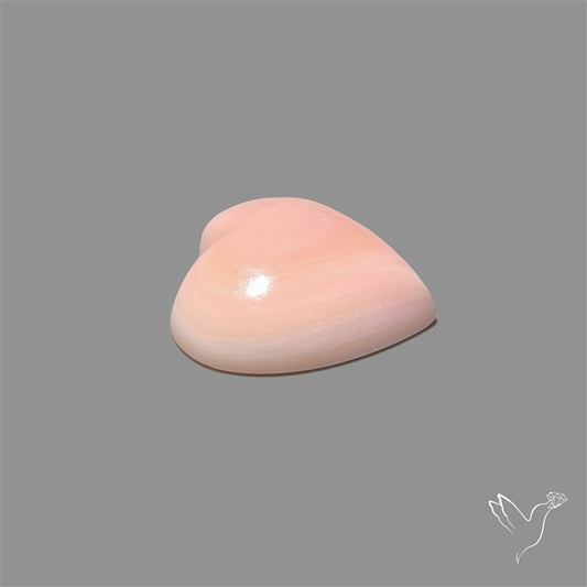 Pink Conch Shell Heart Cabochon