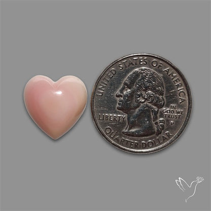 Pink Conch Shell Heart Cabochon