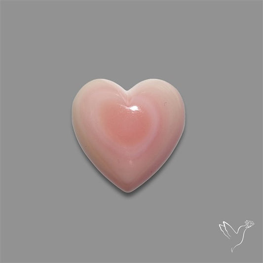 Pink Conch Shell Heart Cabochon