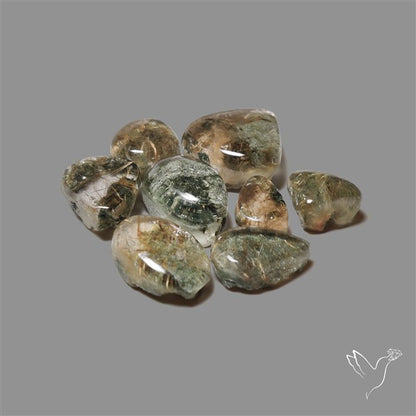 Lodolite Cabochons with Rutile Inclusions Lot