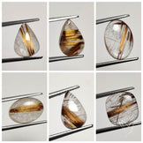 Golden Rutilated Quartz Cabochons Lot