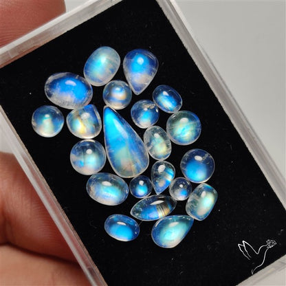 African Blue Moonstone Cabochons Lot