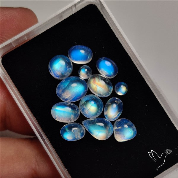 African Blue Moonstone Cabochons Lot