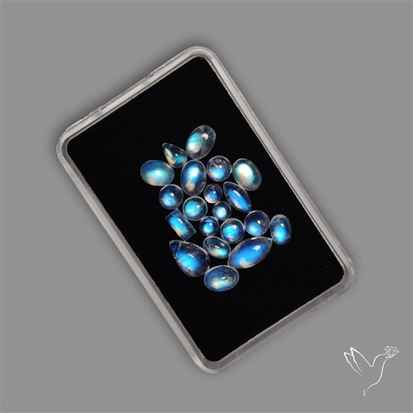 African Blue Moonstone Cabochons Lot