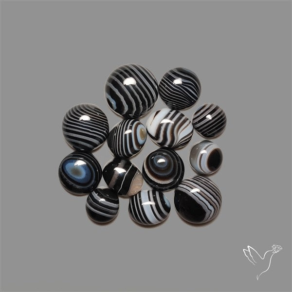Black Banded Agate Cabochons Lot