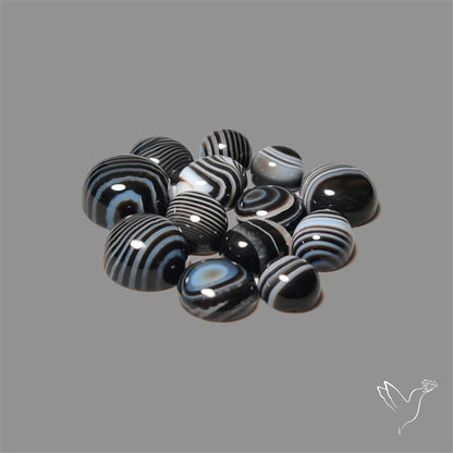 Black Banded Agate Cabochons Lot