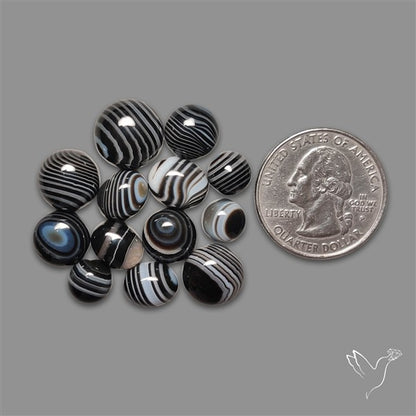 Black Banded Agate Cabochons Lot