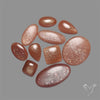 Sunstone In Peach Moonstone Cabochons Lot