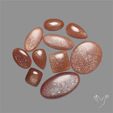 Sunstone In Peach Moonstone Cabochons Lot
