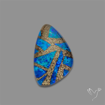 Blue Aurora Opal Copper Mosaic Doublet