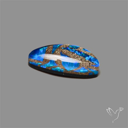 Blue Aurora Opal Copper Mosaic Doublet
