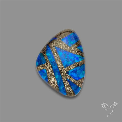 Blue Aurora Opal Copper Mosaic Doublet