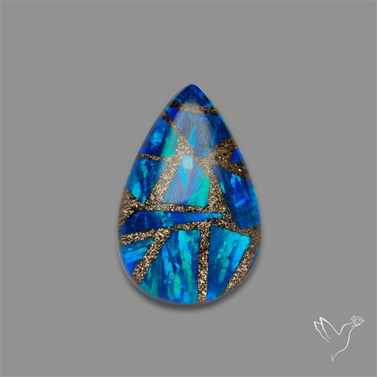 Blue Aurora Opal Copper Mosaic Doublet