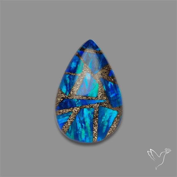 Blue Aurora Opal Copper Mosaic Doublet