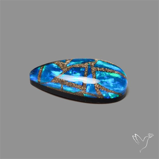 Blue Aurora Opal Copper Mosaic Doublet