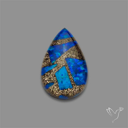 Blue Aurora Opal Copper Mosaic Doublet
