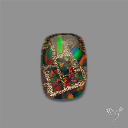 Aurora Opal Copper Mosaic Doublet