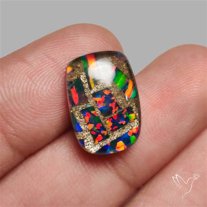 Aurora Opal Copper Mosaic Doublet