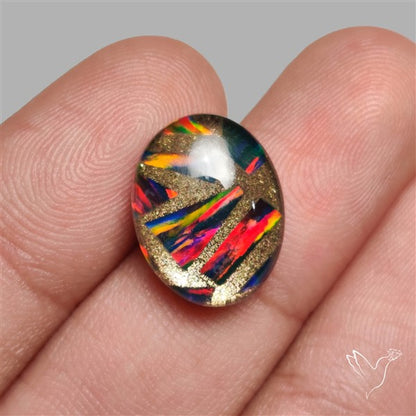 Aurora Opal Copper Mosaic Doublet