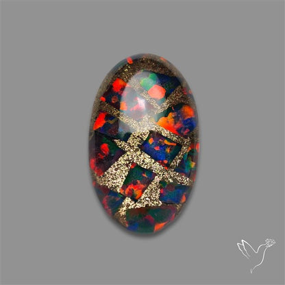 Aurora Opal Copper Mosaic Doublet