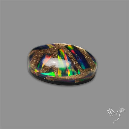Aurora Opal Copper Mosaic Doublet