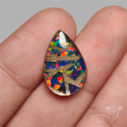 Aurora Opal Copper Mosaic Doublet