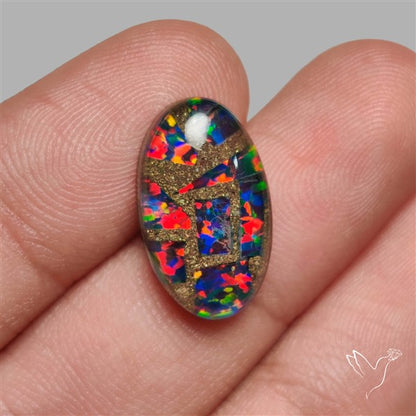 Aurora Opal Copper Mosaic Doublet