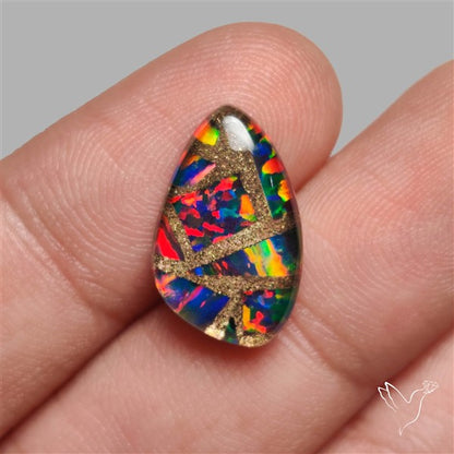 Aurora Opal Copper Mosaic Doublet