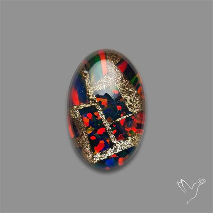 Aurora Opal Copper Mosaic Doublet