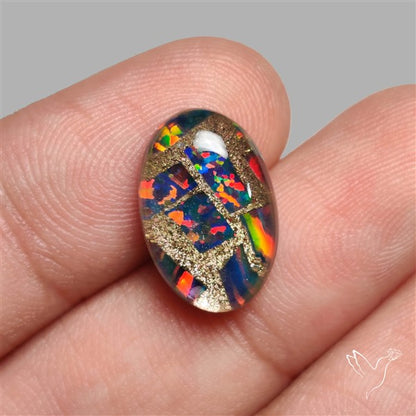 Aurora Opal Copper Mosaic Doublet