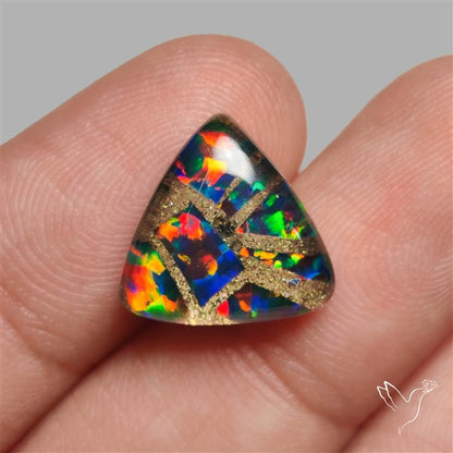 Aurora Opal Copper Mosaic Doublet