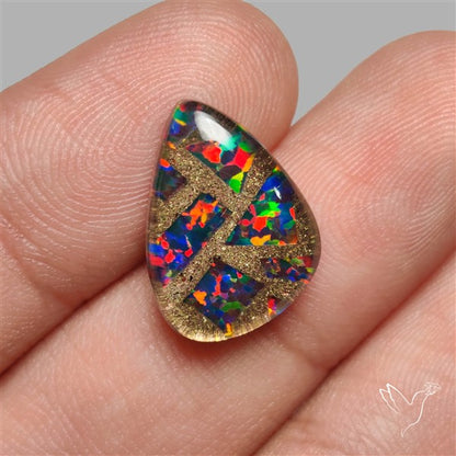 Aurora Opal Copper Mosaic Doublet