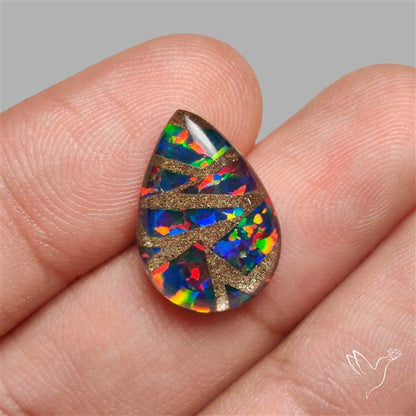 Aurora Opal Copper Mosaic Doublet