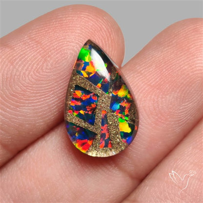 Aurora Opal Copper Mosaic Doublet