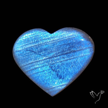 Belomorite Blue Moonstone Heart Cabochon
