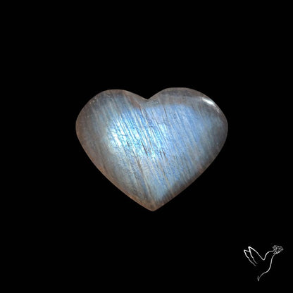 Belomorite Blue Moonstone Heart Cabochon