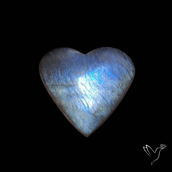Belomorite Blue Moonstone Heart Cabochon