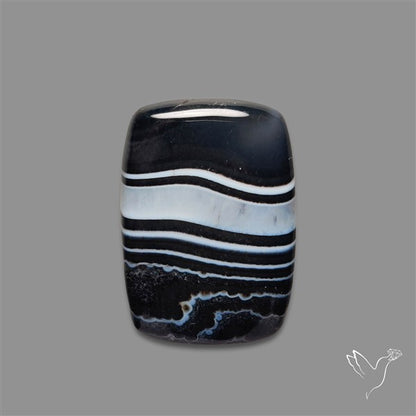 Black Banded Tuxedo Agate Cabochon