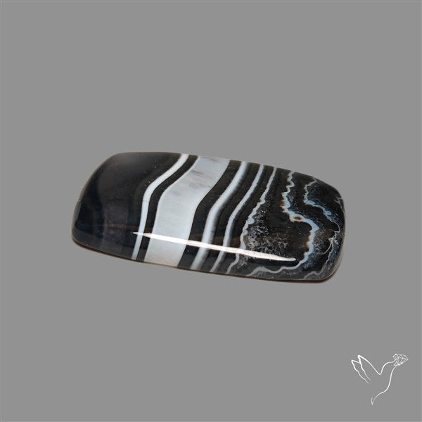 Black Banded Tuxedo Agate Cabochon