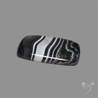 Black Banded Tuxedo Agate Cabochon